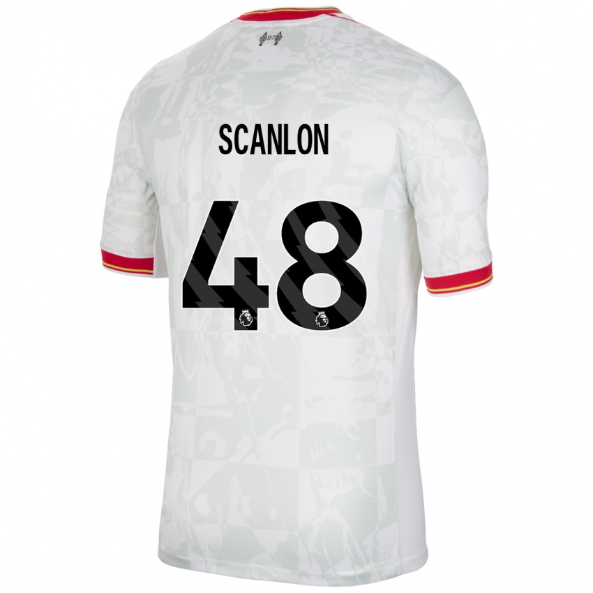 Hombre Camiseta Calum Scanlon #48 Blanco Rojo Negro Equipación Tercera 2024/25 La Camisa México