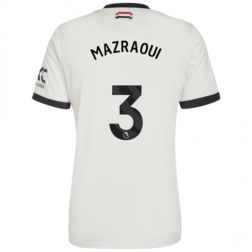 Hombre Camiseta Noussair Mazraoui #3 Blanquecino Equipación Tercera 2024/25 La Camisa México