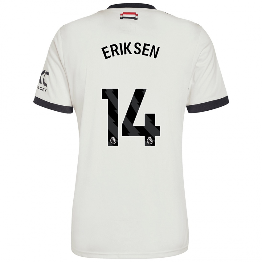 Hombre Camiseta Christian Eriksen #14 Blanquecino Equipación Tercera 2024/25 La Camisa México