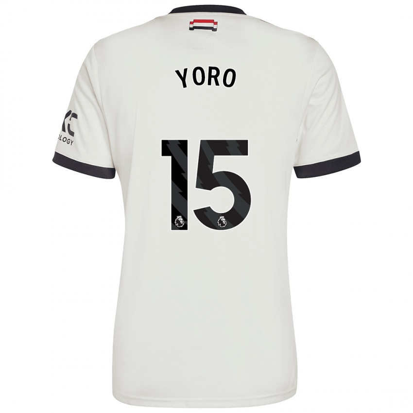 Hombre Camiseta Leny Yoro #15 Blanquecino Equipación Tercera 2024/25 La Camisa México