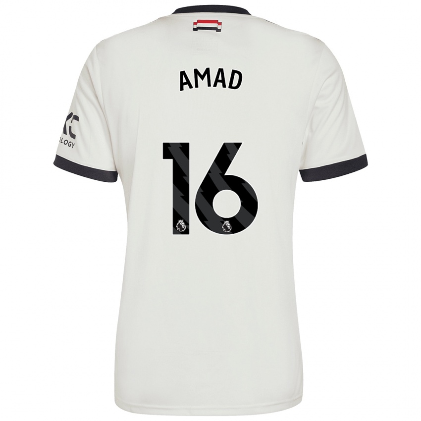 Hombre Camiseta Amad Diallo #16 Blanquecino Equipación Tercera 2024/25 La Camisa México