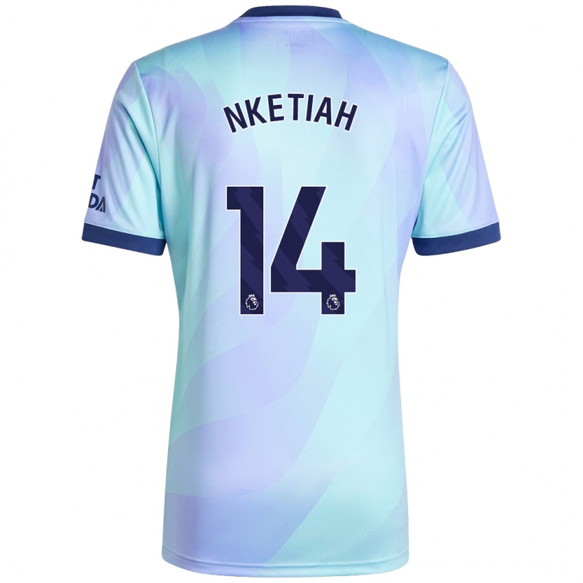 Hombre Camiseta Eddie Nketiah #14 Agua Equipación Tercera 2024/25 La Camisa México