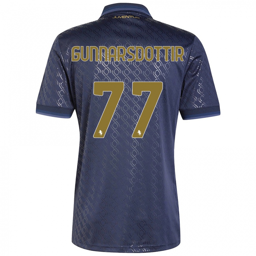 Hombre Camiseta Sara Bjork Gunnarsdottir #77 Azul Marino Equipación Tercera 2024/25 La Camisa México