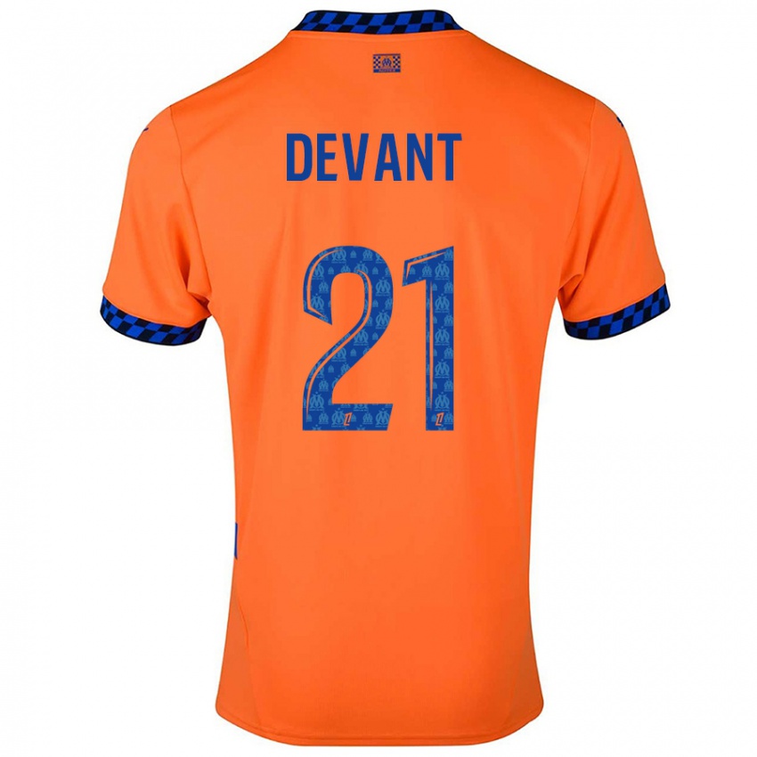 Hombre Camiseta Caroline Devant #21 Naranja Azul Oscuro Equipación Tercera 2024/25 La Camisa México