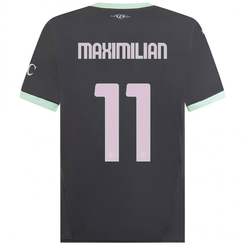 Hombre Camiseta Maximilian Ibrahimović #11 Gris Equipación Tercera 2024/25 La Camisa México