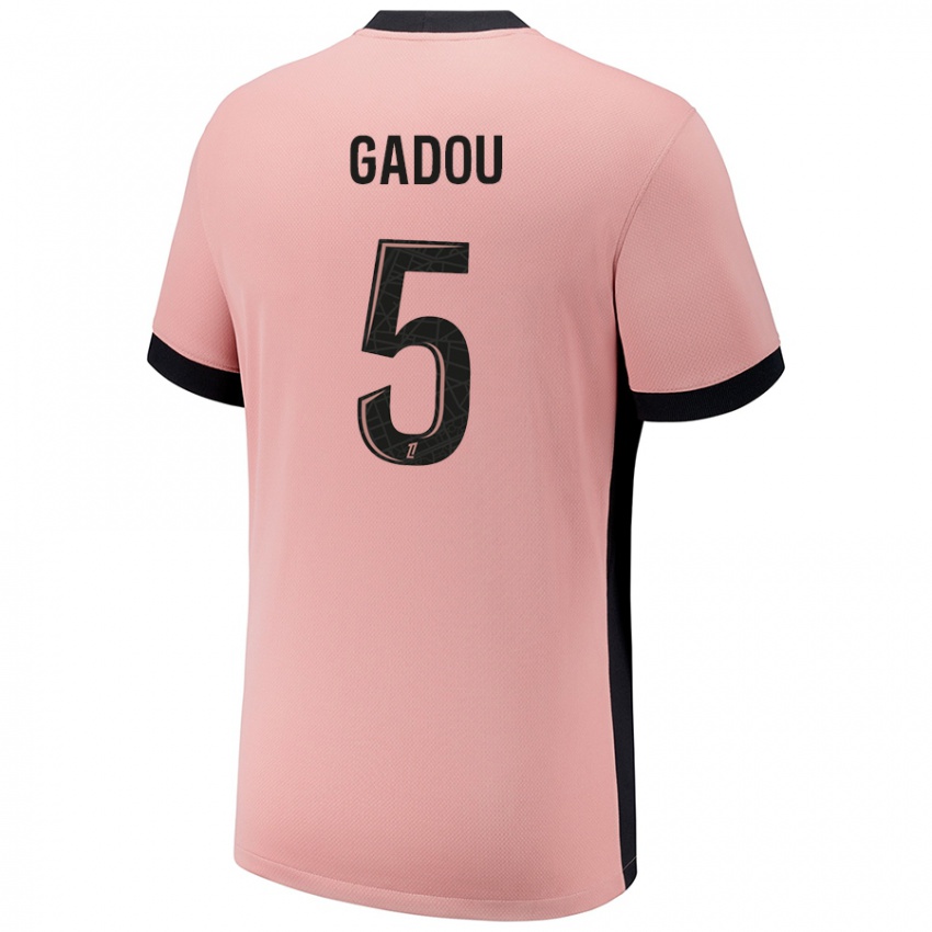 Hombre Camiseta Joane Gadou #5 Rosa Óxido Equipación Tercera 2024/25 La Camisa México