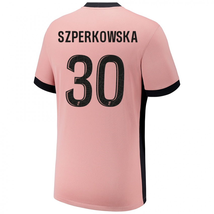 Hombre Camiseta Oliwia Szperkowska #30 Rosa Óxido Equipación Tercera 2024/25 La Camisa México