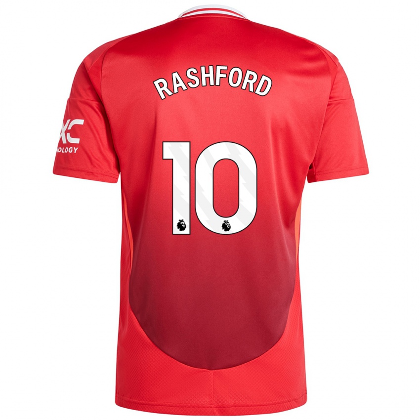 Mujer Camiseta Marcus Rashford #10 Rojo Brillante 1ª Equipación 2024/25 La Camisa México