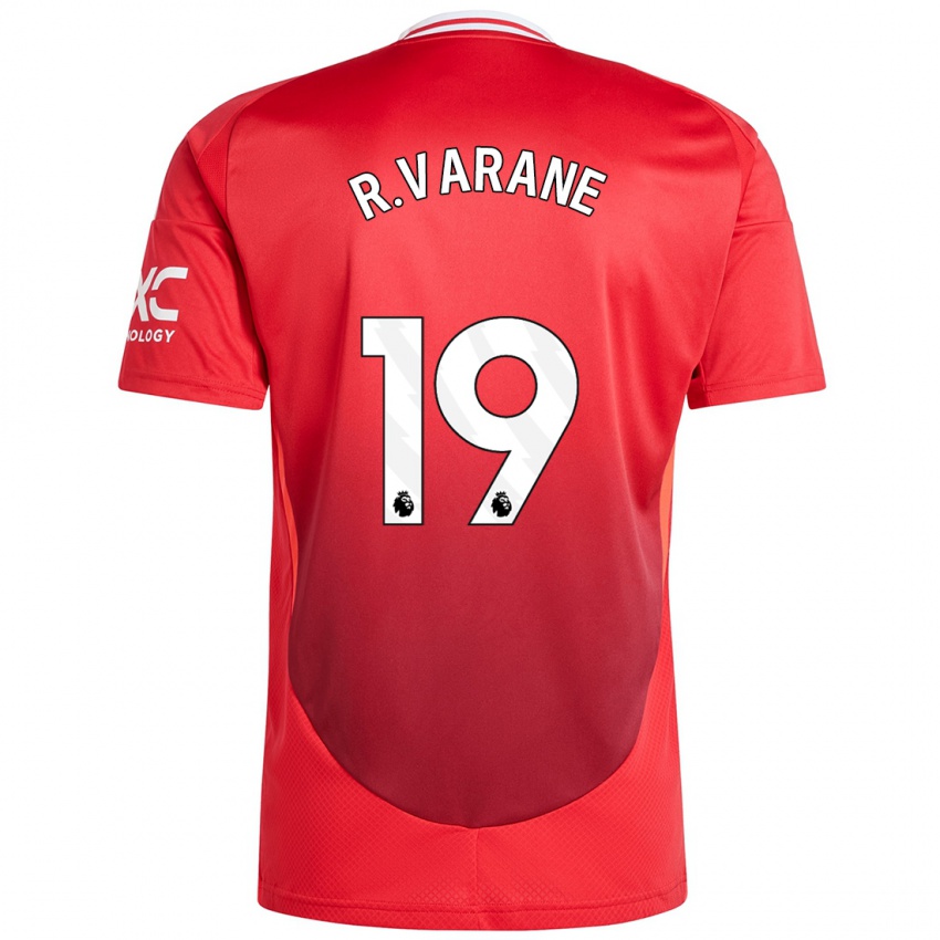 Mujer Camiseta Raphael Varane #19 Rojo Brillante 1ª Equipación 2024/25 La Camisa México