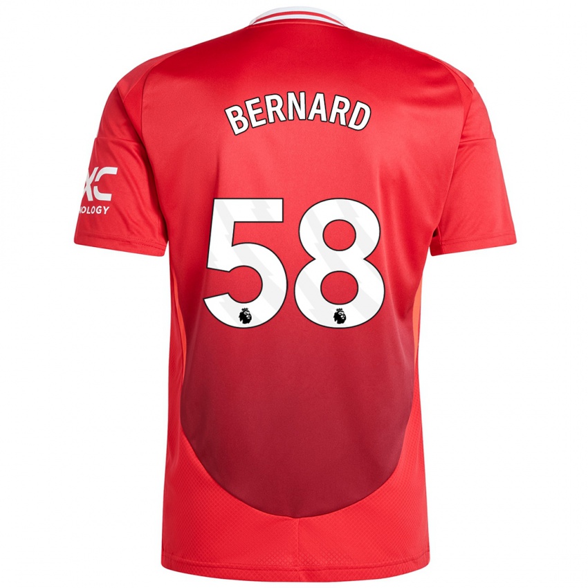 Mujer Camiseta Bernard #58 Rojo Brillante 1ª Equipación 2024/25 La Camisa México