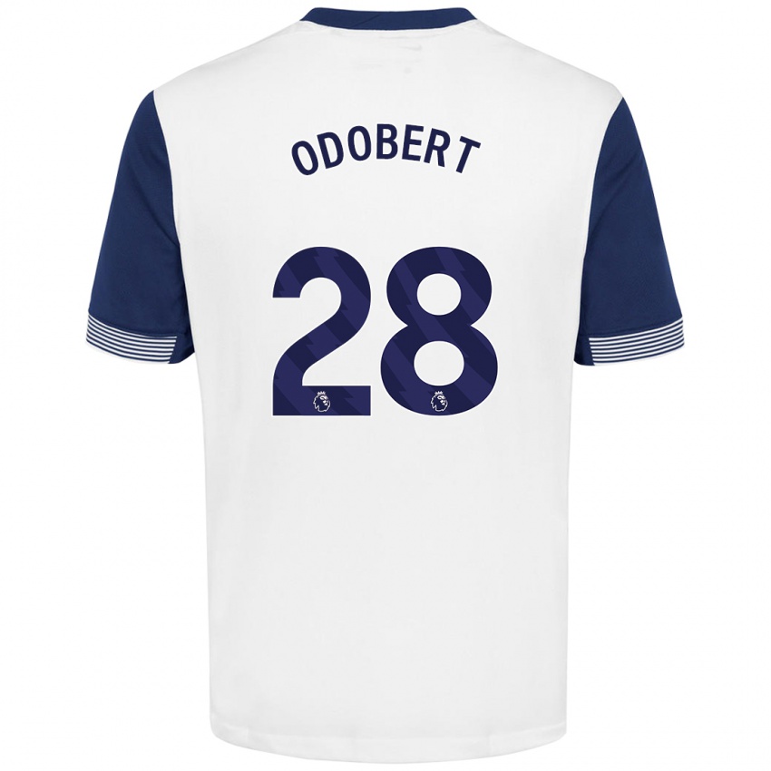 Mujer Camiseta Wilson Odobert #28 Blanco Azul 1ª Equipación 2024/25 La Camisa México