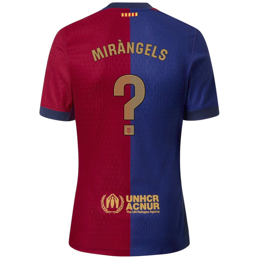 Mujer Camiseta Xavi Miràngels #0 Azul Rojo 1ª Equipación 2024/25 La Camisa México