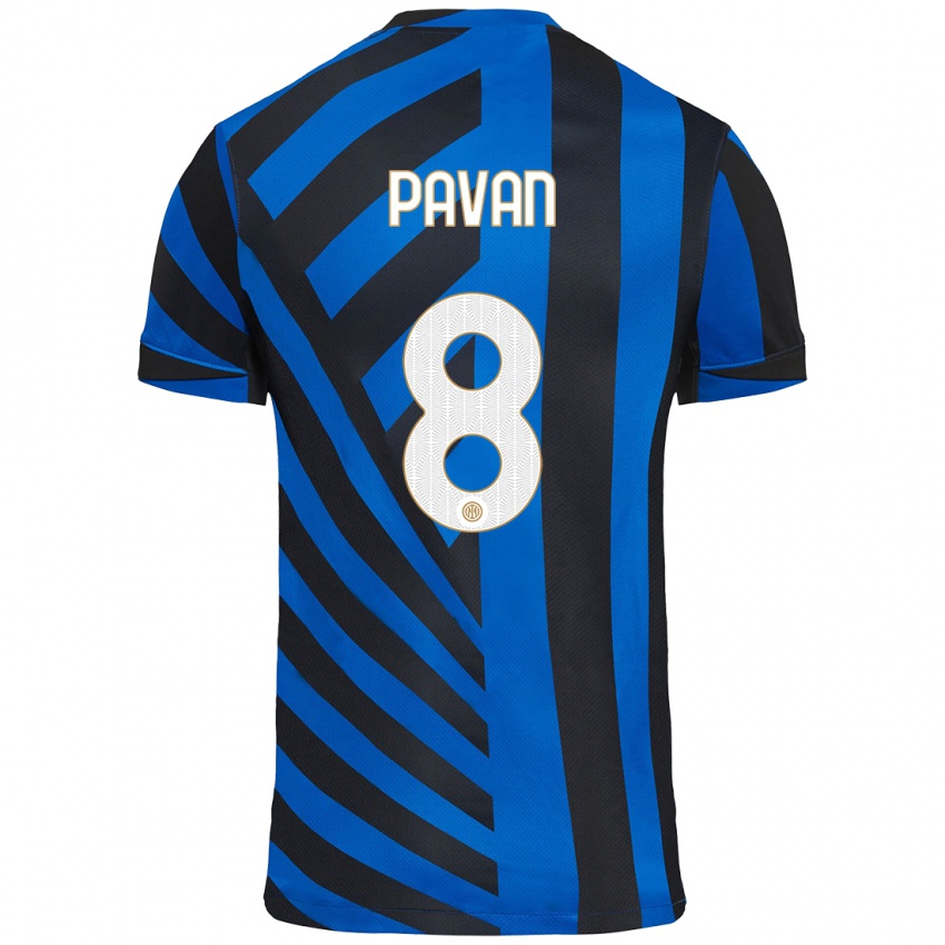 Mujer Camiseta Matilde Pavan #8 Azul Negro 1ª Equipación 2024/25 La Camisa México