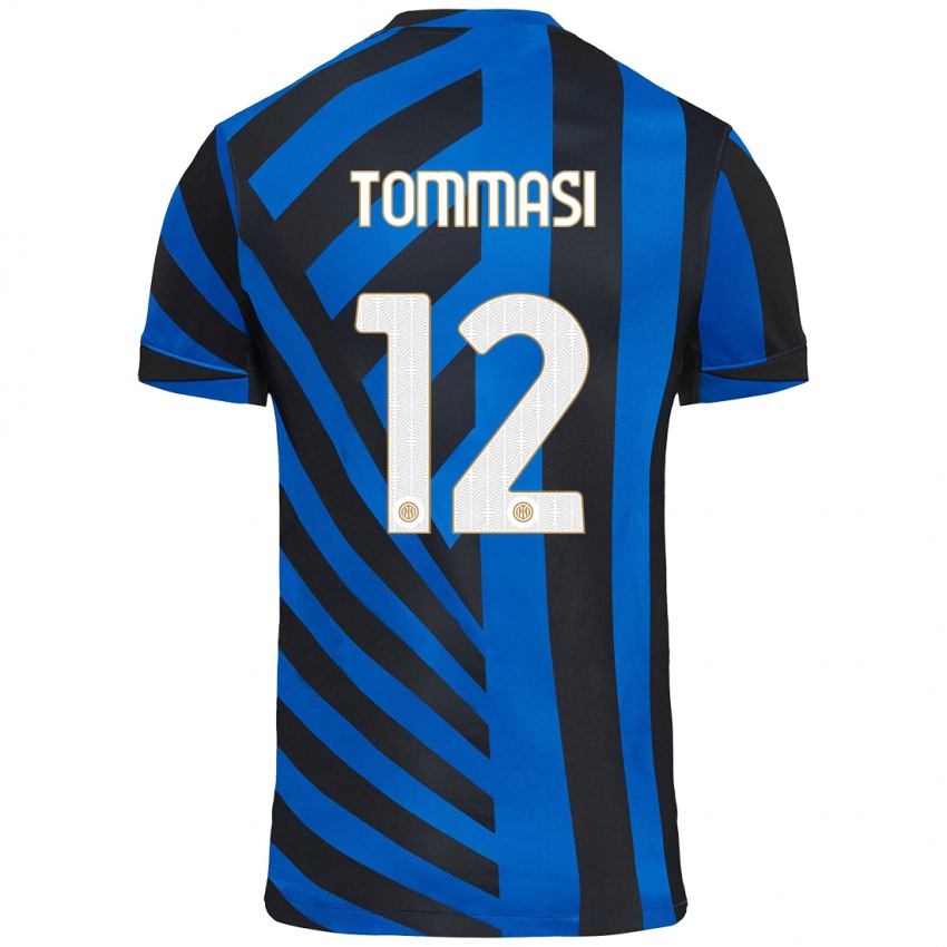 Mujer Camiseta Francesco Tommasi #12 Azul Negro 1ª Equipación 2024/25 La Camisa México