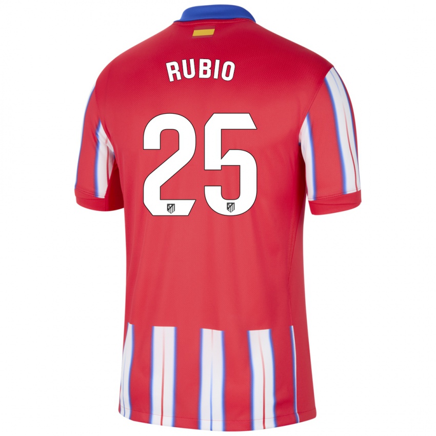 Mujer Camiseta Daniel Rubio #25 Rojo Blanco Azul 1ª Equipación 2024/25 La Camisa México