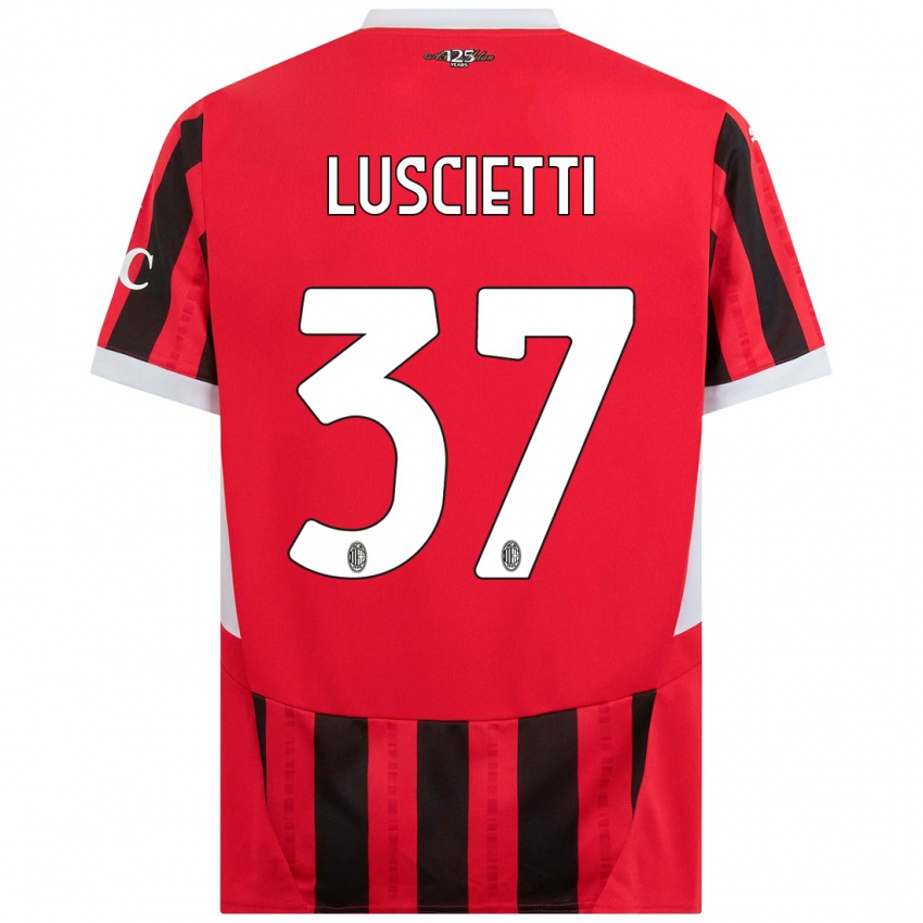 Mujer Camiseta Abebe Luscietti #37 Rojo Negro 1ª Equipación 2024/25 La Camisa México