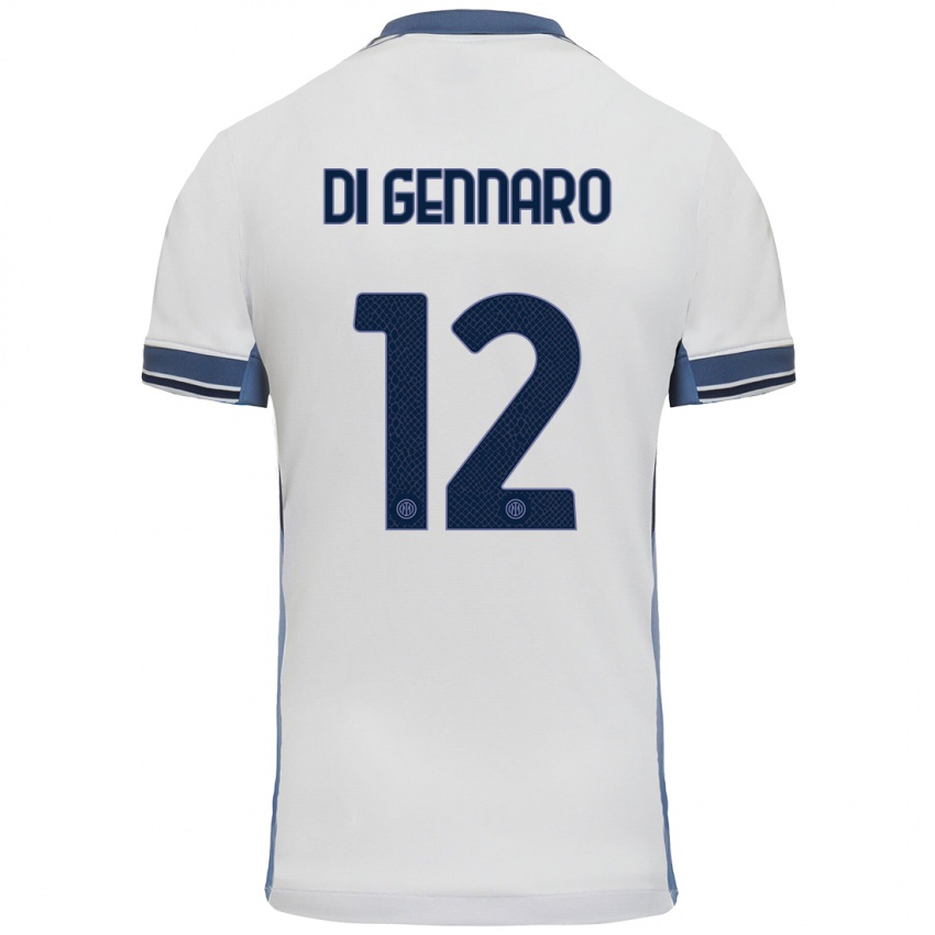 Mujer Camiseta Raffaele Di Gennaro #12 Blanco Gris 2ª Equipación 2024/25 La Camisa México