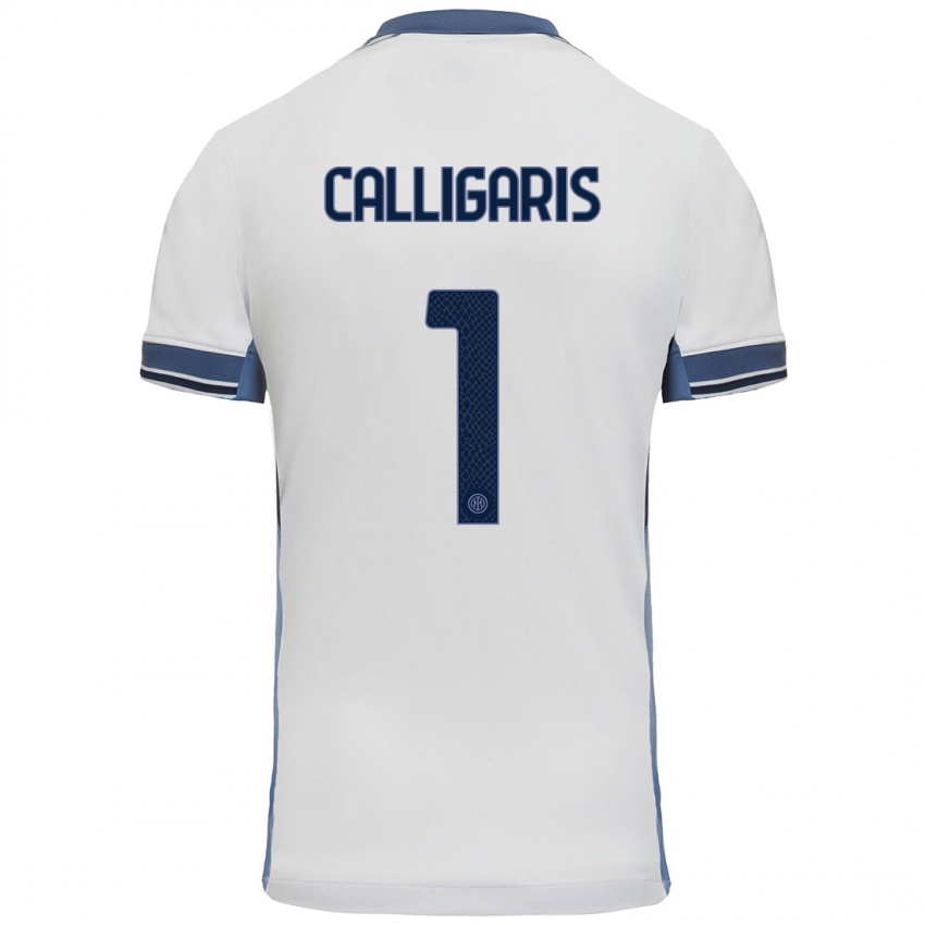 Mujer Camiseta Alessandro Calligaris #1 Blanco Gris 2ª Equipación 2024/25 La Camisa México