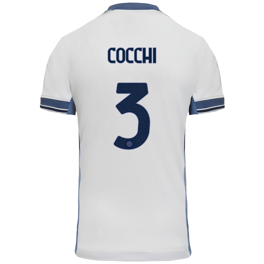 Mujer Camiseta Matteo Cocchi #3 Blanco Gris 2ª Equipación 2024/25 La Camisa México