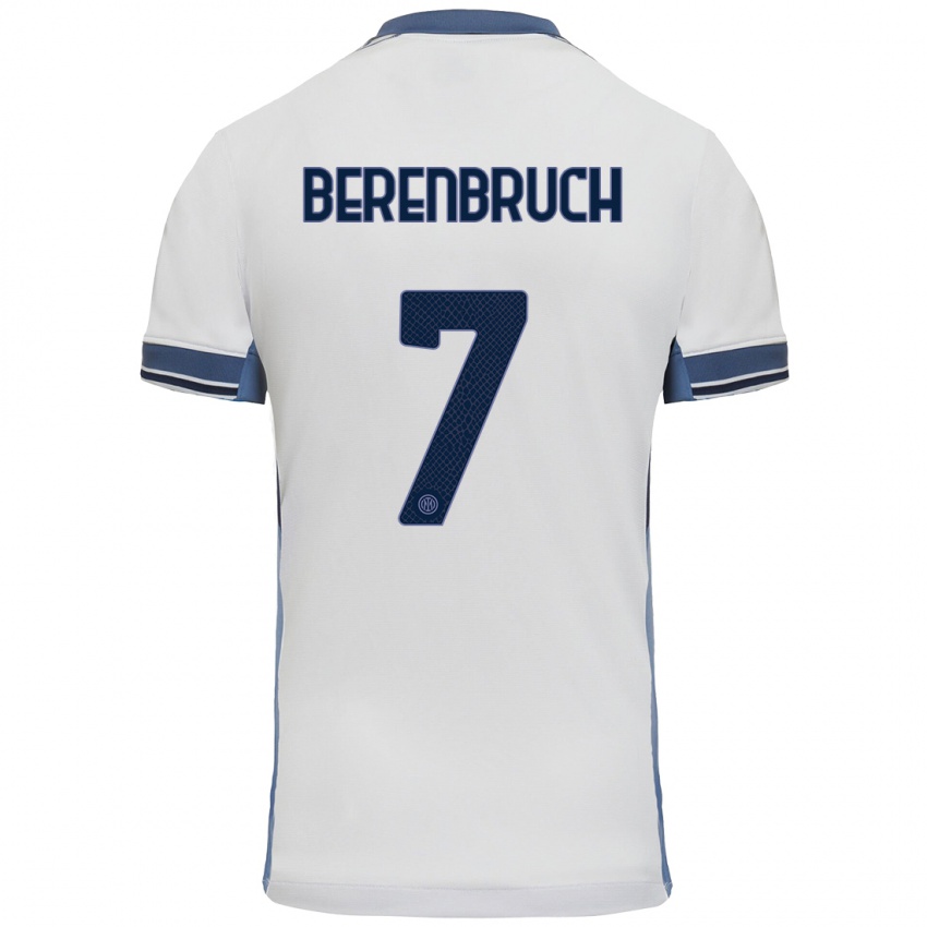 Mujer Camiseta Thomas Berenbruch #7 Blanco Gris 2ª Equipación 2024/25 La Camisa México