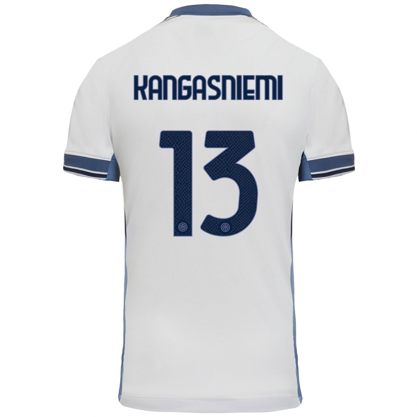 Mujer Camiseta Ilari Kangasniemi #13 Blanco Gris 2ª Equipación 2024/25 La Camisa México