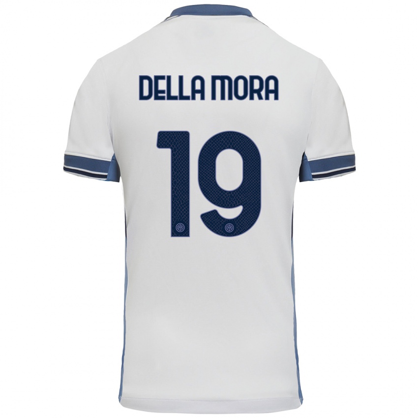 Mujer Camiseta Tommaso Della Mora #19 Blanco Gris 2ª Equipación 2024/25 La Camisa México