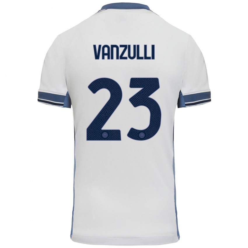 Mujer Camiseta Marco Vanzulli #23 Blanco Gris 2ª Equipación 2024/25 La Camisa México