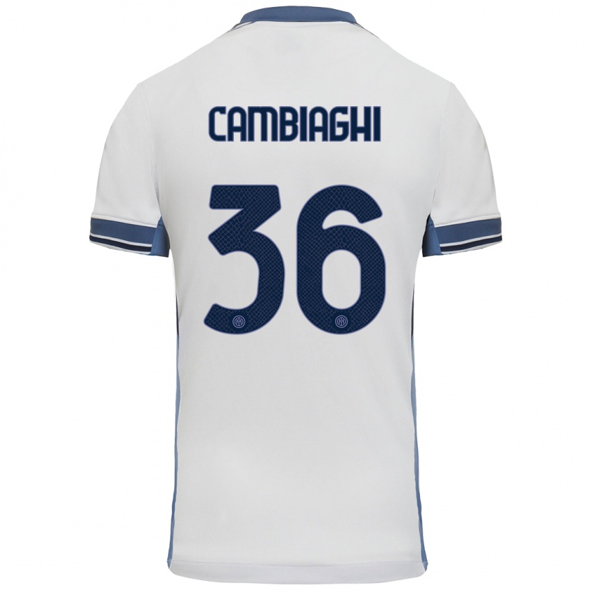 Mujer Camiseta Michela Cambiaghi #36 Blanco Gris 2ª Equipación 2024/25 La Camisa México