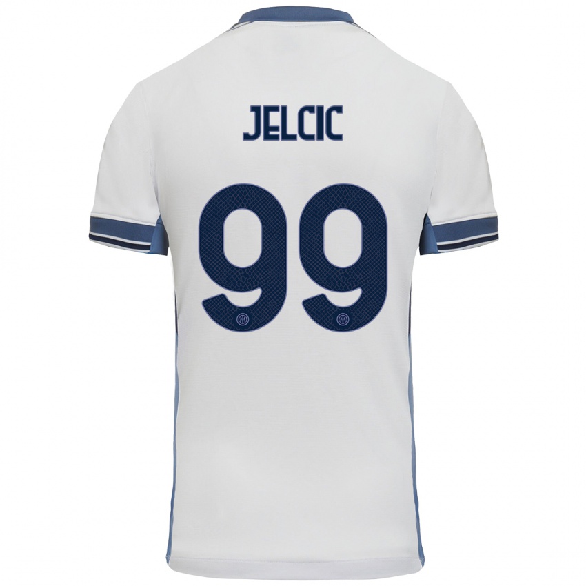 Mujer Camiseta Maja Jelčić #99 Blanco Gris 2ª Equipación 2024/25 La Camisa México