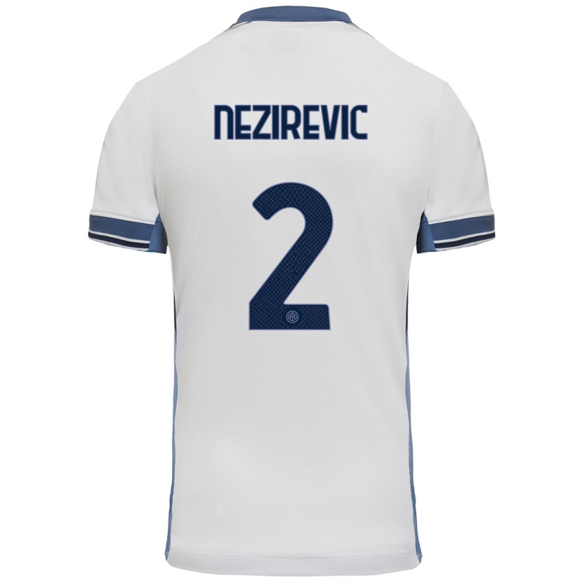 Mujer Camiseta Alem Nezirevic #2 Blanco Gris 2ª Equipación 2024/25 La Camisa México