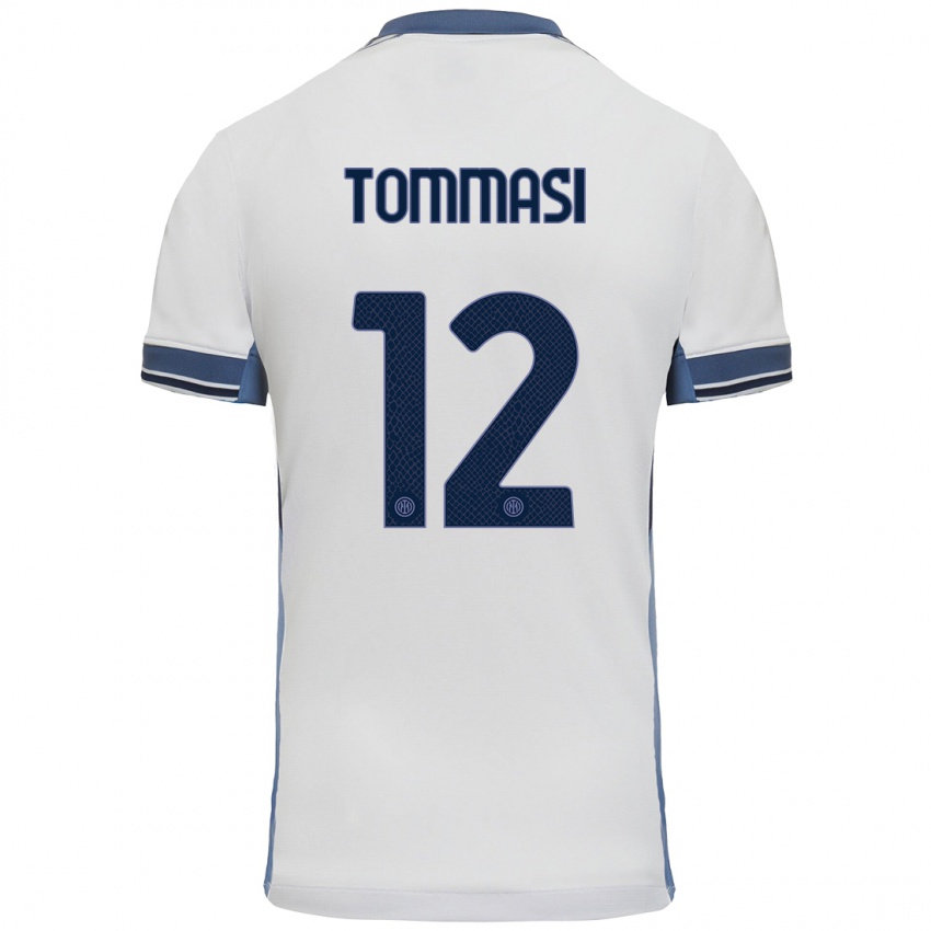 Mujer Camiseta Francesco Tommasi #12 Blanco Gris 2ª Equipación 2024/25 La Camisa México