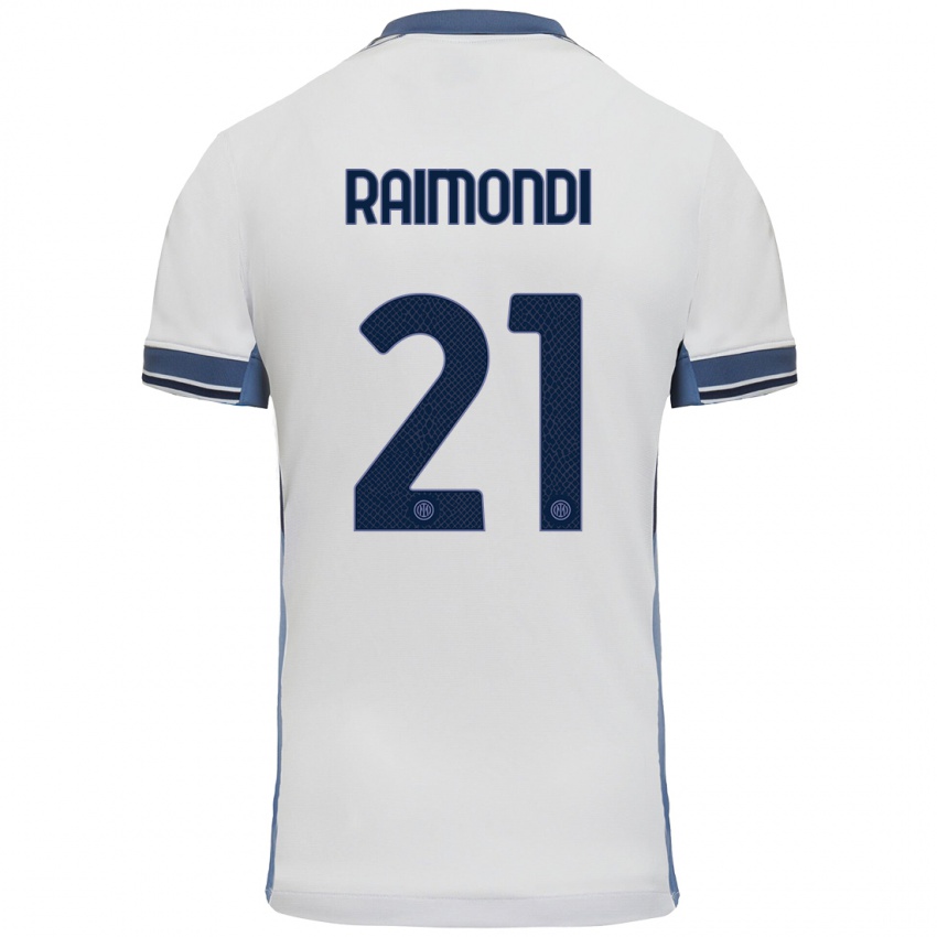 Mujer Camiseta Paolo Raimondi #21 Blanco Gris 2ª Equipación 2024/25 La Camisa México