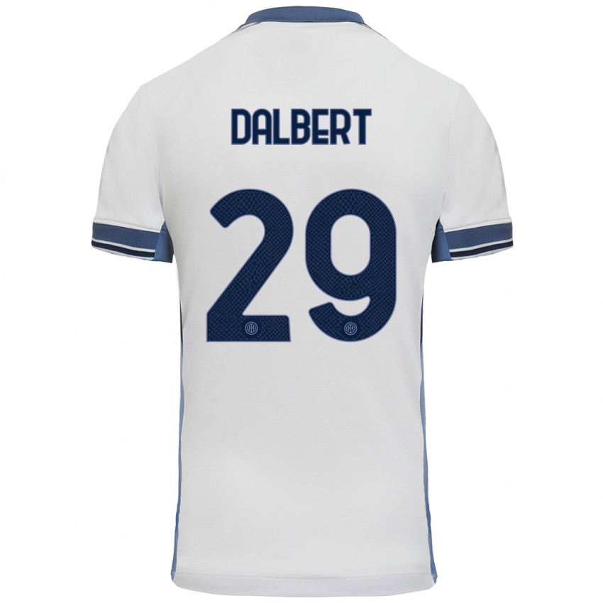 Mujer Camiseta Dalbert #29 Blanco Gris 2ª Equipación 2024/25 La Camisa México