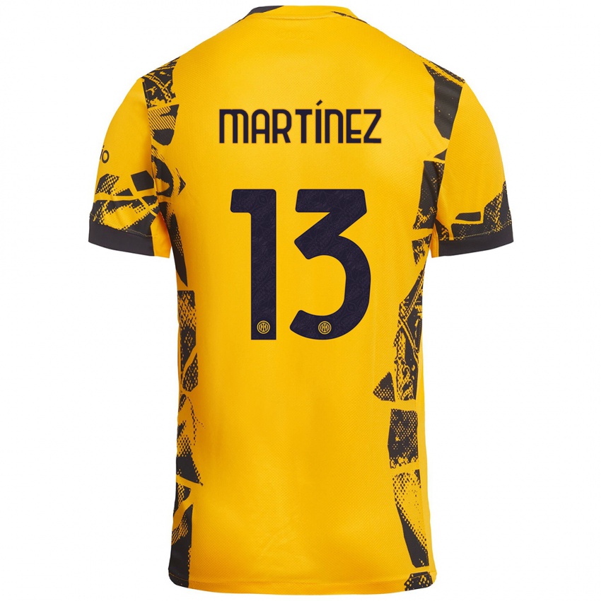 Mujer Camiseta Josep Martínez #13 Dorado Negro Equipación Tercera 2024/25 La Camisa México