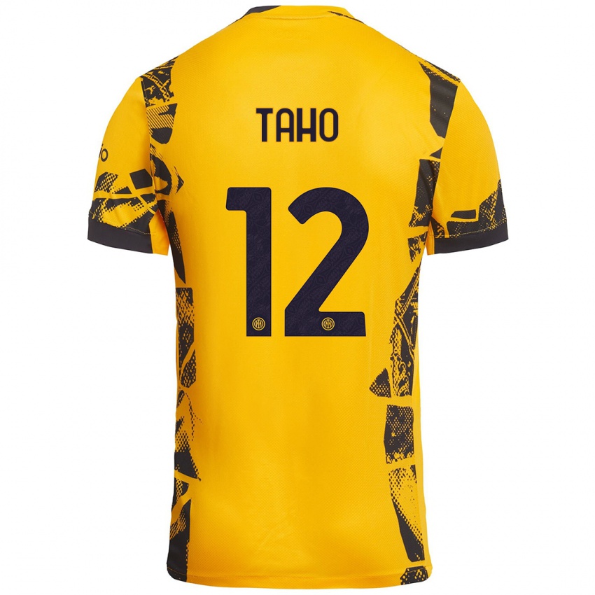 Mujer Camiseta Alain Taho #12 Dorado Negro Equipación Tercera 2024/25 La Camisa México