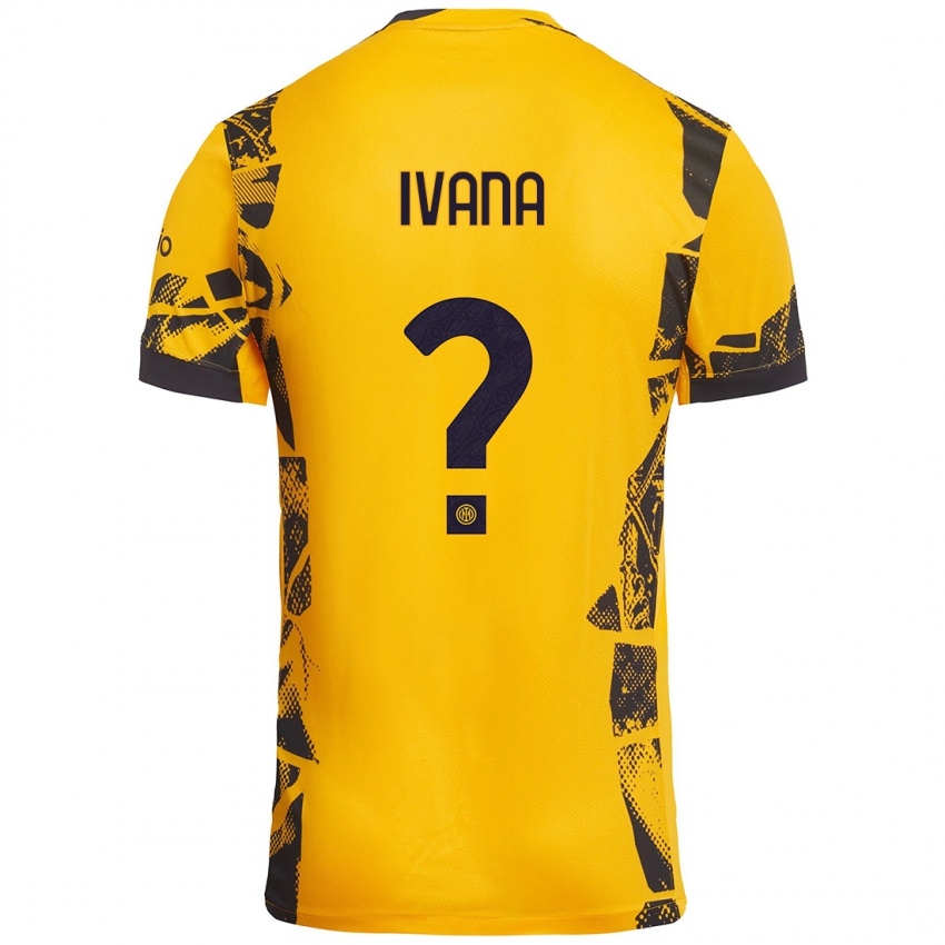 Mujer Camiseta Ivana Andrés #0 Dorado Negro Equipación Tercera 2024/25 La Camisa México