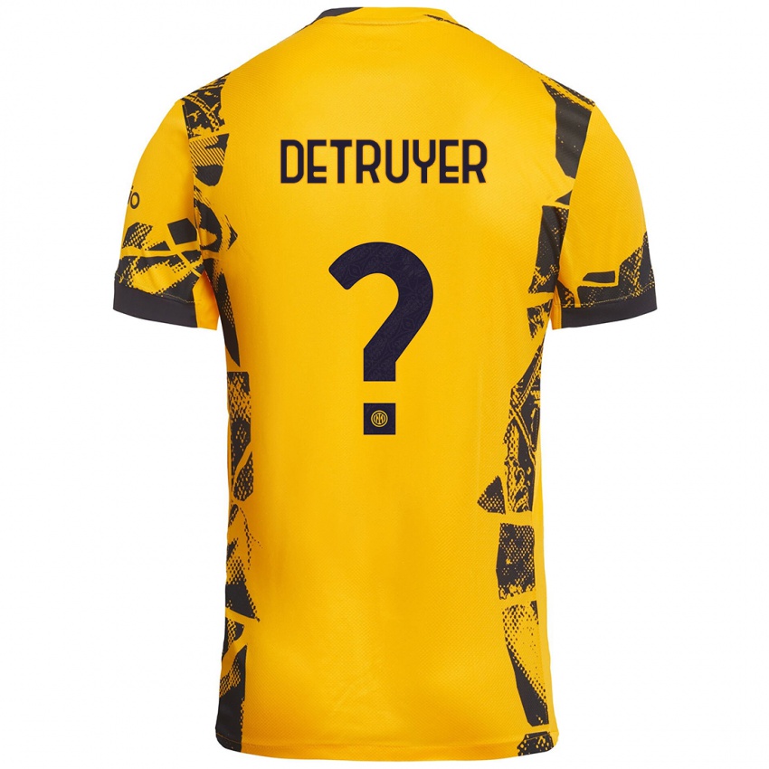 Mujer Camiseta Marie Detruyer #0 Dorado Negro Equipación Tercera 2024/25 La Camisa México