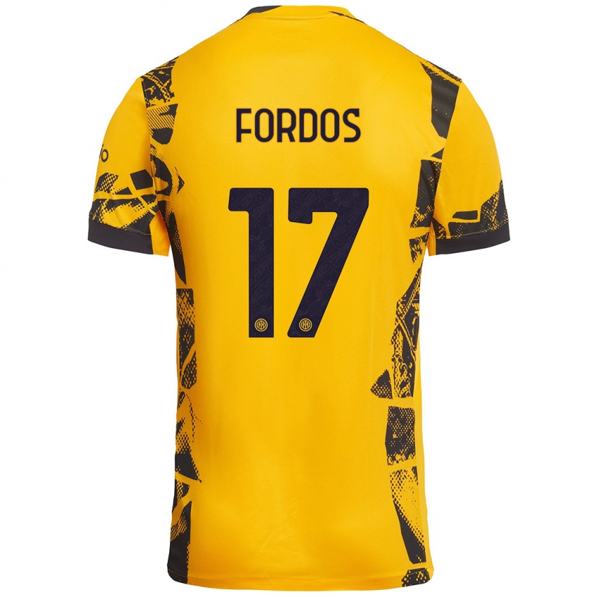 Mujer Camiseta Beatrix Fördős #17 Dorado Negro Equipación Tercera 2024/25 La Camisa México