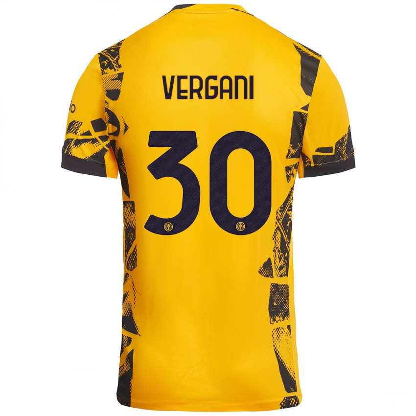 Mujer Camiseta Bianca Vergani #30 Dorado Negro Equipación Tercera 2024/25 La Camisa México