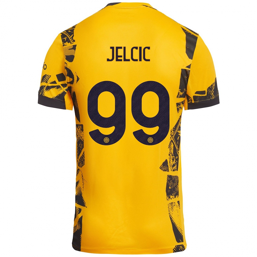 Mujer Camiseta Maja Jelčić #99 Dorado Negro Equipación Tercera 2024/25 La Camisa México