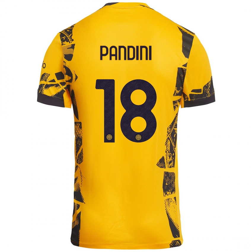 Mujer Camiseta Marta Pandini #18 Dorado Negro Equipación Tercera 2024/25 La Camisa México