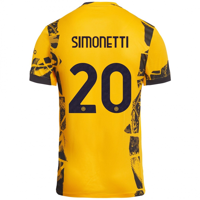 Mujer Camiseta Flaminia Simonetti #20 Dorado Negro Equipación Tercera 2024/25 La Camisa México