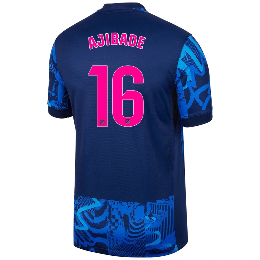 Mujer Camiseta Rasheedat Ajibade #16 Azul Real Equipación Tercera 2024/25 La Camisa México