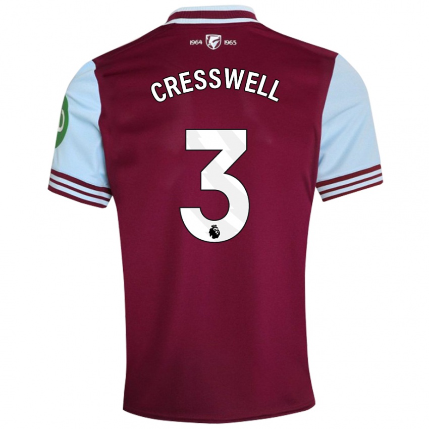 Niño Camiseta Aaron Cresswell #3 Rojo Oscuro 1ª Equipación 2024/25 La Camisa México