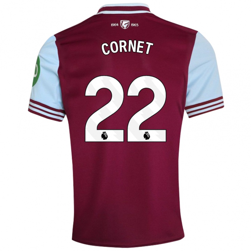 Niño Camiseta Maxwel Cornet #22 Rojo Oscuro 1ª Equipación 2024/25 La Camisa México