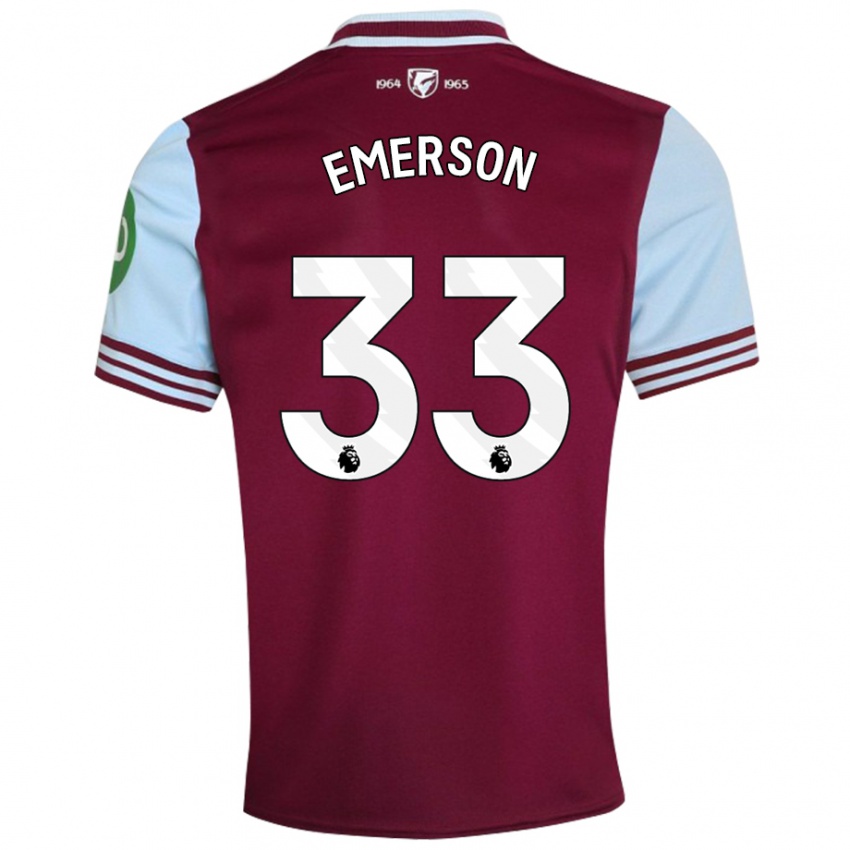 Niño Camiseta Emerson Palmieri #33 Rojo Oscuro 1ª Equipación 2024/25 La Camisa México