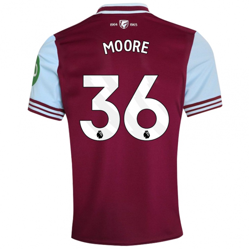 Niño Camiseta Sean Moore #36 Rojo Oscuro 1ª Equipación 2024/25 La Camisa México