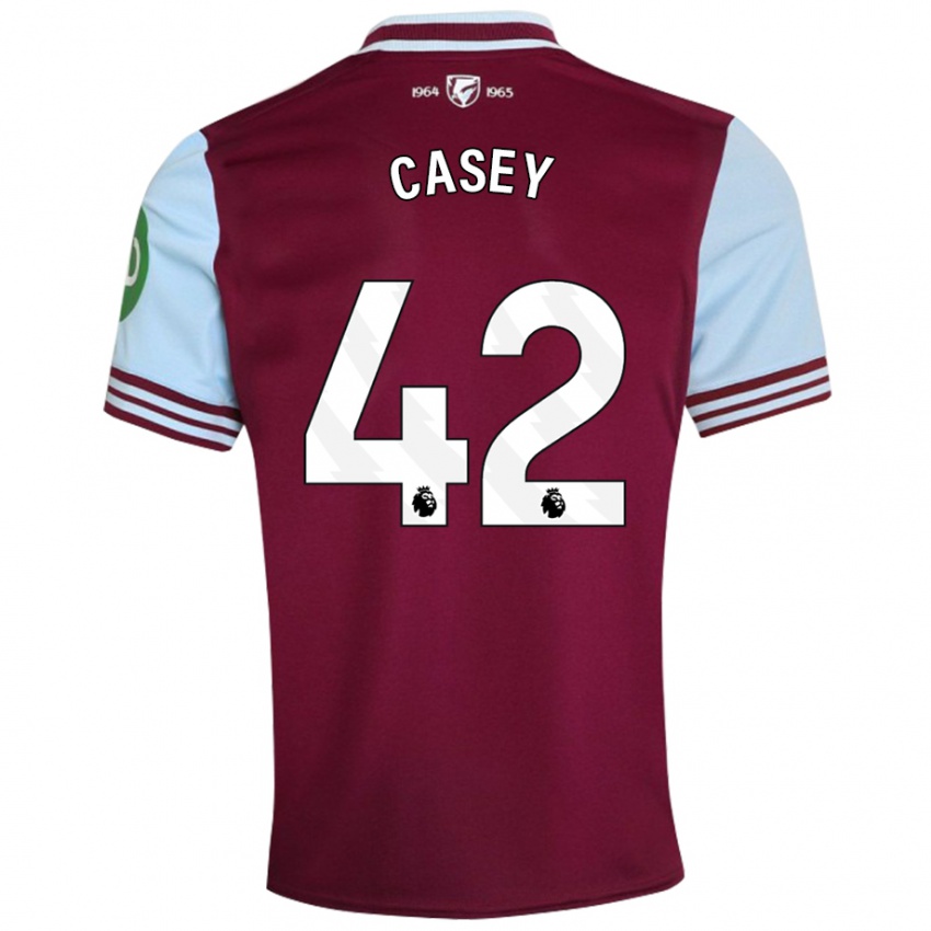 Niño Camiseta Kaelan Casey #42 Rojo Oscuro 1ª Equipación 2024/25 La Camisa México