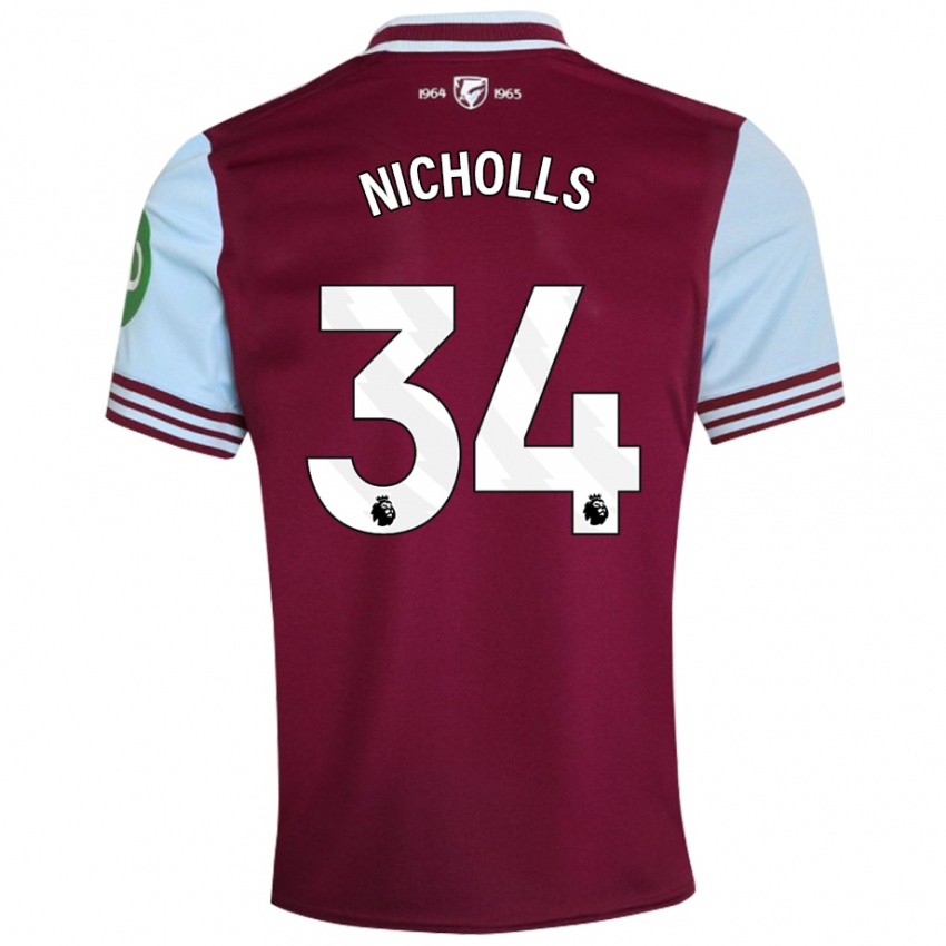 Niño Camiseta Macey Nicholls #34 Rojo Oscuro 1ª Equipación 2024/25 La Camisa México