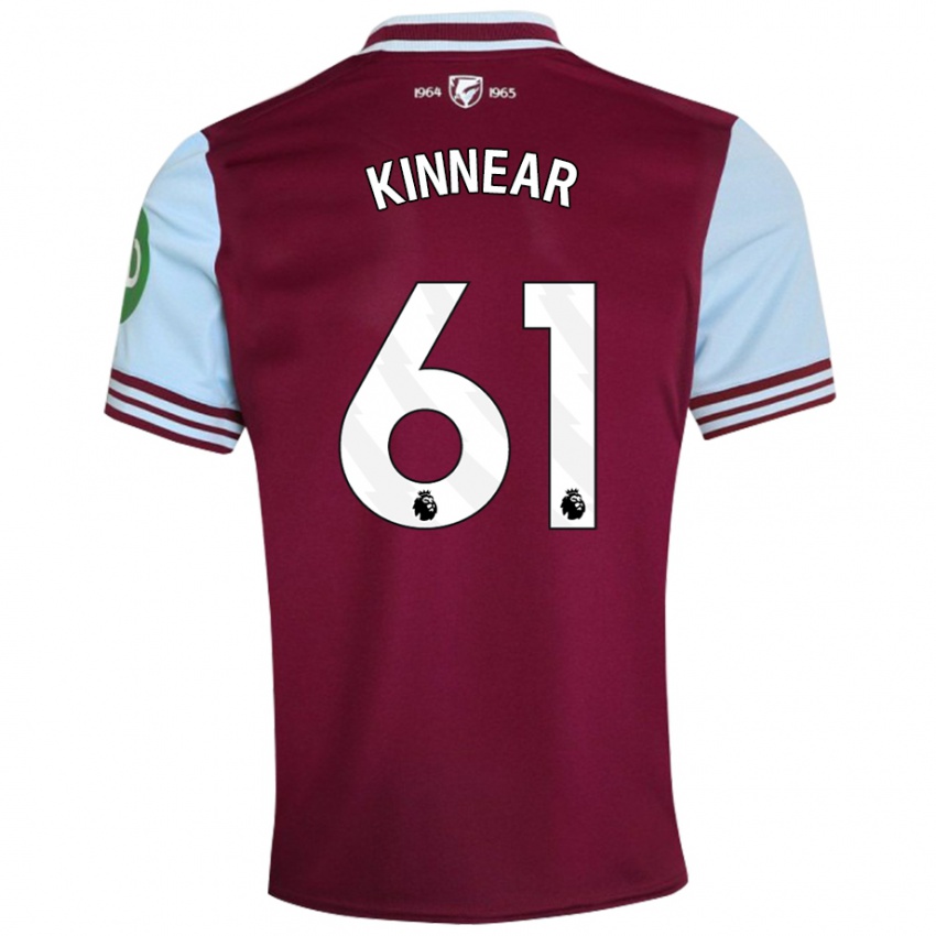 Niño Camiseta Brian Kinnear #61 Rojo Oscuro 1ª Equipación 2024/25 La Camisa México